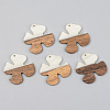 Opaque Resin & Walnut Wood Pendants RESI-S389-052A-C04-1