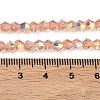 Electroplate Transparent Glass Beads Strands EGLA-K015-18C-4