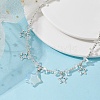 Opalite & Alloy Star Charms Bib Necklace with Chips Beaded Chains NJEW-JN04512-02-2