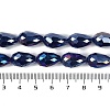 Opaque Solid Color Electroplate Glass Beads Strands X-EGLA-N013-P4mm-B03-4