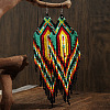 New Chinese Style Handmade Glass Seed Beads Tassel Dangle Earrings ZA0081-1