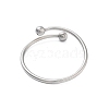 304 Stainless Steel Round Wrap Open Cuff Rings for Women Men RJEW-Z071-01P-3