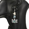 Ocean 304 Stainless Steel Pave Natural Paua Shell Dangle Earrings for Women EJEW-JE07437-5
