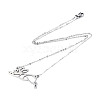 201 Stainless Steel Bunny Pendant Necklaces NJEW-T009-JN027-1-40-2