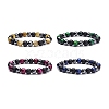 Round Stone Beads Stretch Bracelets Set BJEW-JB07259-1
