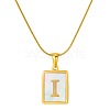 Stainless Steel Snake Bone Chain Alphabet Necklace with Shell Pendant WD3660-9-1