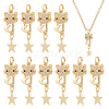 BENECREAT 10Pcs Eco-friendly Brass Micro Pave Clear Cubic Zirconia Pendants KK-BC0010-40-1