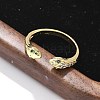 Brass Micro Pave Cubic Zirconia Cuff Rings for Women RJEW-Z084-01G-01-3