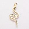 Brass Cubic Zirconia Pendants KK-P134-27G-2