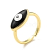 Enamel Horse Eye Open Cuff Ring RJEW-G259-03G-4