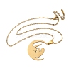 201 Stainless Steel Moon with Woman Pendant Necklaces for Ramadan & Eid Mubarak NJEW-D318-02G-4