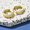 Brass Clear Cubic Zirconia Hoop Earrings EJEW-M047-20G-2