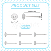 1000Pcs Tarnish Resistant 304 Stainless Steel Stud Earring Settings STAS-ME0001-50C-2