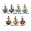 7Pcs 7 Styles Natural & Synthetic Mixed Stone Chip Heart Glass Wishing Bottle Pendants PALLOY-JF02502-2