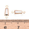 Brass Pave Clear Cubic Zirconia Links/Connector Charms ZIRC-T017-08KCG-3