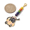 5Pcs 5 Styles Halloween Cat Alloy Enamel Pendant Decorations HJEW-JM01928-3