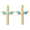 Rack Plating Brass Micro Pave Cubic Zirconia Pendants KK-P268-17L-G-1