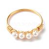 Round Shell Pearl Beads Finger Rings X1-RJEW-TA00001-1