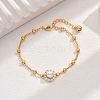 Fashionable Brass Pave Clear Cubic Zirconia Ball Cable Chain Bracelets MT7200-1