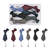 Crafans 6Pcs 6 Colors Polyester Stripped Tie Brooch AJEW-CF0001-21-9