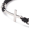 Non-Tarnish 201 Stainless Steel Cross Link Bracelet BJEW-TA00164-01-4