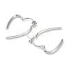 925 Sterling Silver Heart Stud Earrings EJEW-P296-23P-2