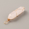 Natural Rose Quartz Double Terminated Pointed Pendants G-TAC0010-04G-01-2