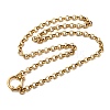 304 Stainless Steel Rolo Chain Necklaces with Spring Ring Clasps for Women NJEW-Z091-03G-4