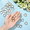 20Pcs 2 Colors Zinc Alloy Rhinestone Spring Gate Rings FIND-SP0004-35-4