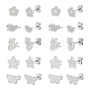 DICOSMETIC 100Pcs 5 Style 304 Stainless Steel Stud Earring Settings STAS-DC0003-99-1