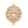 Brass Pave Clear Cubic Zirconia Connector Charms KK-S389-37G-1