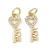 Rack Plating Brass Micro Pave Cubic Zirconia Pendants KK-H509-05G-1