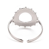 304 Stainless Steel Donut Open Cuff Ring for Women RJEW-C025-21P-2