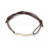 Adjustable Brass Heart Link Bracelets BJEW-JB05420-2