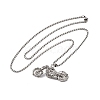 304 Stainless Steel Motorcycle Pendant Necklaces for Men NJEW-S440-15P-2