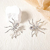 Alloy Rhinestone Stud Earrings EJEW-P321-01P-1