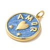 Brass Enamel Pendants KK-U027-17G-03-2