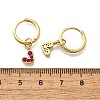 Heart Brass Hoop Earrings EJEW-Z086-16G-5