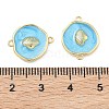 Ocean Brass Enamel Connector Charms KK-C251-05G-02D-3