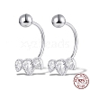 Rhodium Plated 925 Sterling Silver Stud Earrings WU0202-2-1