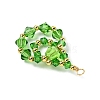 Imitation Austrian Crystal Beads with Eco-Friendly Copper Wire and Brass Beads Pendants PALLOY-JF03285-05-4