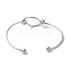 Non-Tarnish Ion Plating(IP) 304 Stainless Steel Open Cuff Bangles for Women BJEW-Z071-02P-3