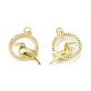 Brass Micro Pave Cubic Zirconia Bird Pendants KK-E068-VB306-2