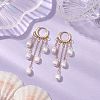 Natural Freshwater Pearl Tassel Hoop Earrings EJEW-TA00521-2