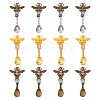 12Pcs 3 Colors Alloy Coffee Tea Spoon & Bee Pendants PALLOY-GA00013-1