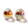 Two Tone UV Plating Rainbow Iridescent Acrylic Beads TACR-D010-03B-09-2