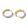 Twist Ring Ion Plating(IP) 304 Stainless Steel Two Tone Hoop Earrings for Women EJEW-L287-060GP-2