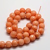 Dyed Natural White Jade Round Beads Strands G-E313-8mm-03-2
