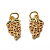 Brass Micro Pave Cubic Zirconia Charms X-ZIRC-L093-22G-1