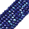 Electroplate Opaque Solid Color Glass Beads Strands EGLA-A044-P2mm-L07-1